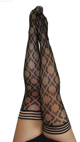 Thigh Highs - Diamond Fishnet Thigh High